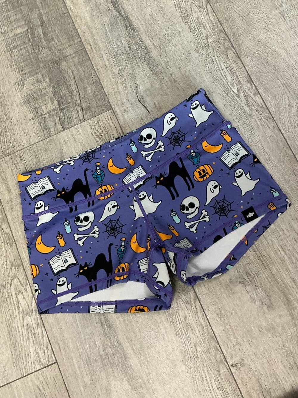 WodBottom Halloween CrossFit Shorts Small Ghost Cat Pumpkin Discontinued